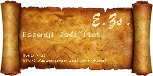 Eszenyi Zsüliet névjegykártya